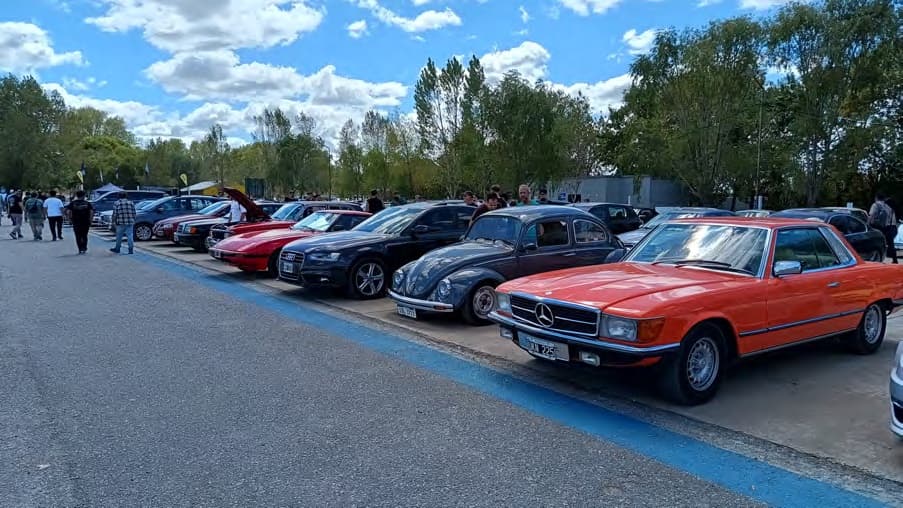 Clásicos alineados en el Estacionamiento Preferencial